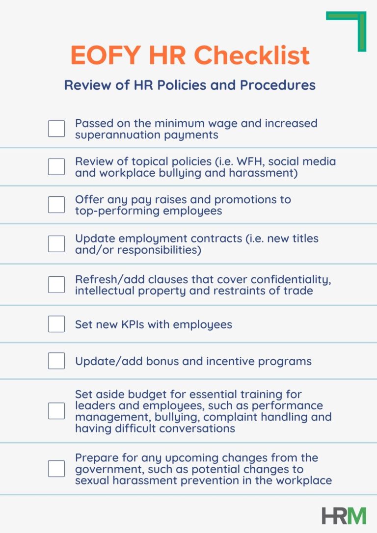 Conduct an EOFY sweep of your HR policies and procedures with this ...