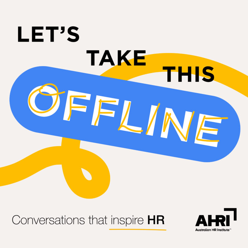 AHRI's podcast artwork for Let's take This offline